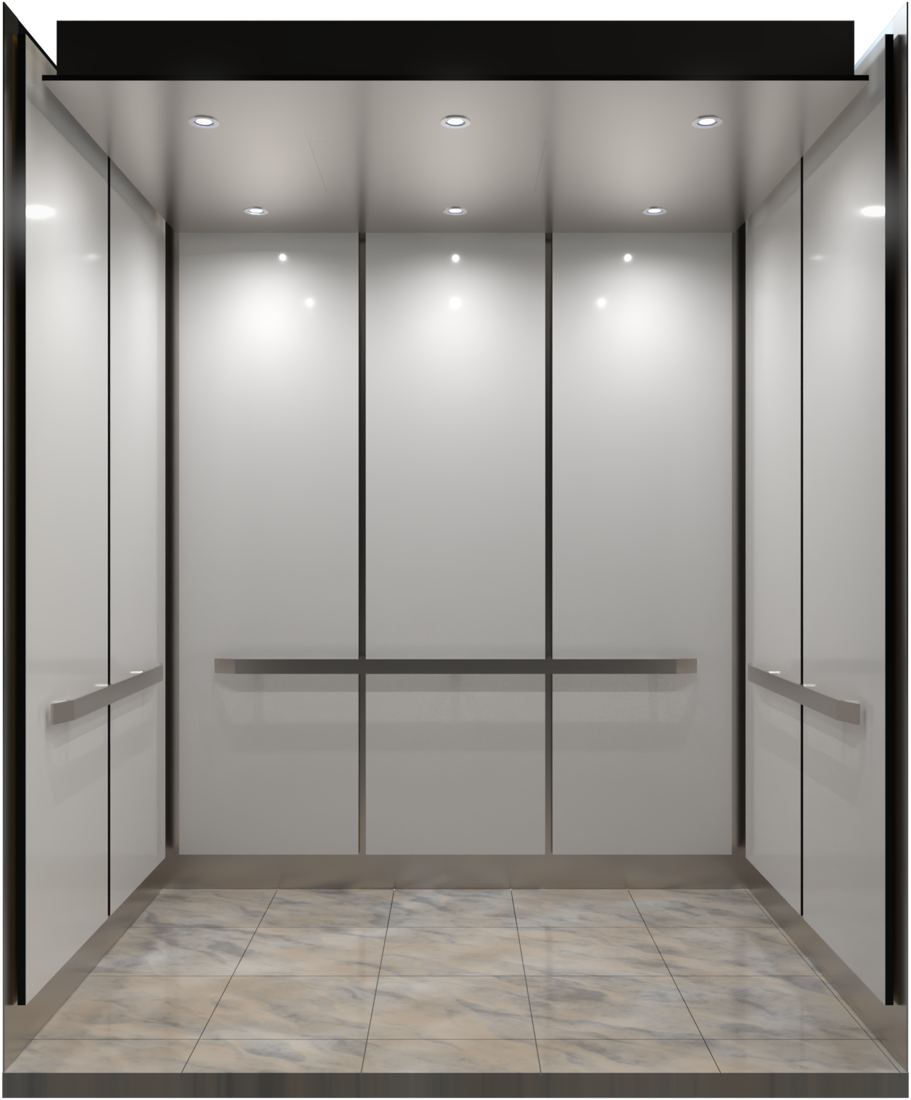 Colonnade configuration — Three Full-Height Vertical Panels · Handrail