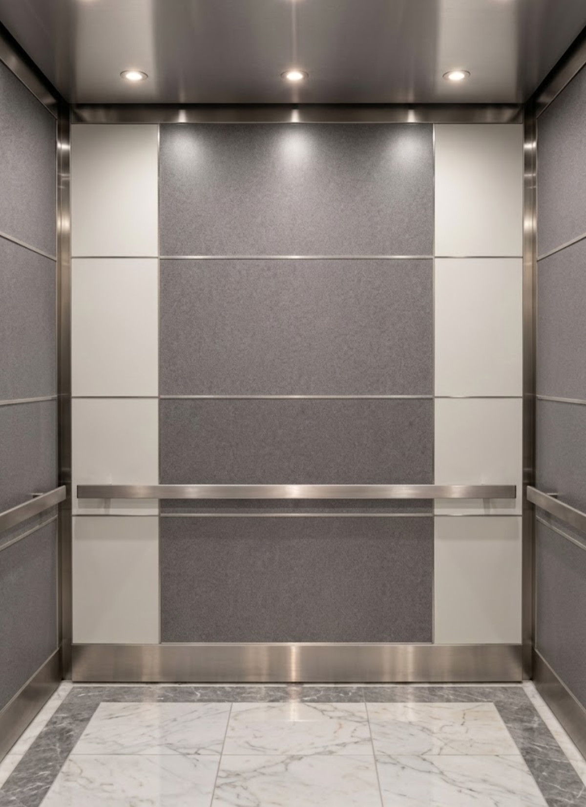 Elevator cab with laminate wall panels