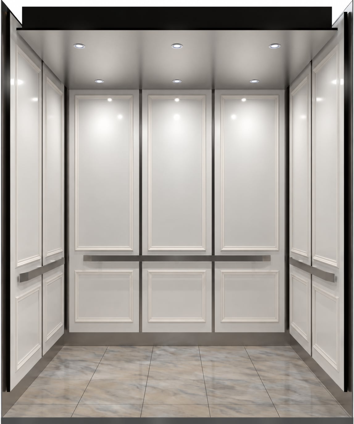 Carlyle — Full-Height Panels · Raised Wood Moldings · Handrail on Panels
